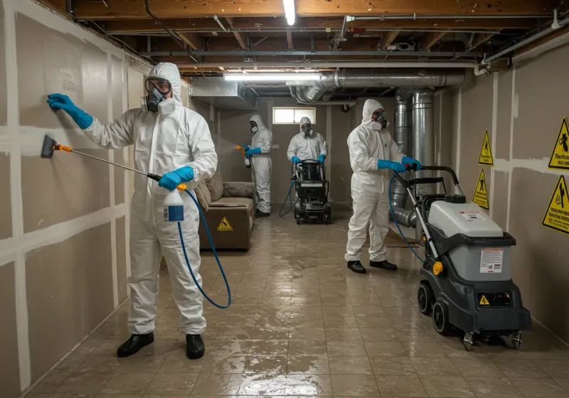 Basement Moisture Removal and Structural Drying process in Garrison, MD